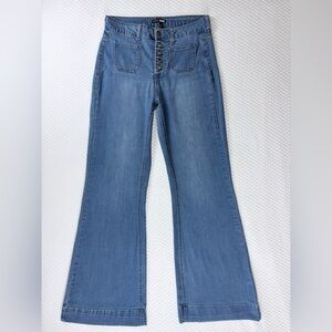 Fashion Nova Button-Front High-Rise Flare Jeans - Size 27 or 5